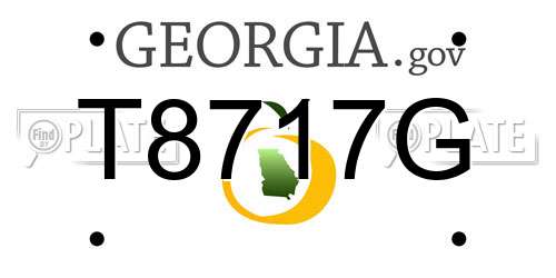 T8717G Georgia License Plate