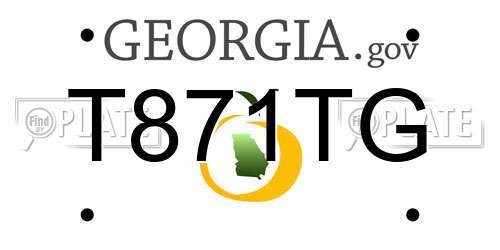 T871TG Georgia License Plate