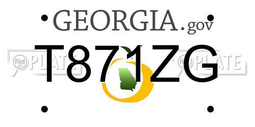 T871ZG Georgia License Plate
