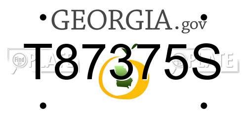 T87375S Georgia License Plate