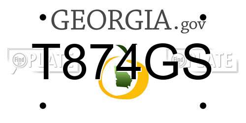 T874GS Georgia License Plate