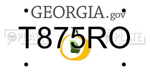 T875RO Georgia License Plate