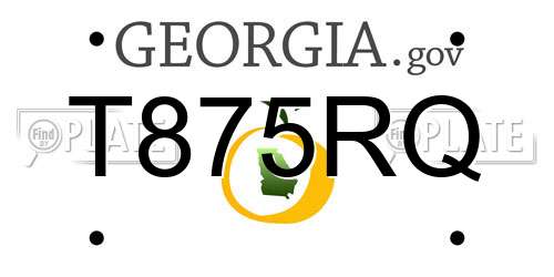 T875RQ Georgia License Plate