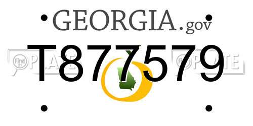 T877579 Georgia License Plate
