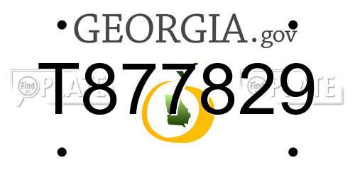 T877829 Georgia License Plate