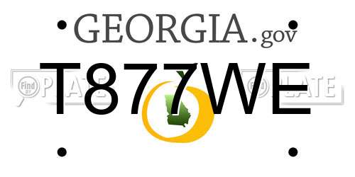 T877WE Georgia License Plate