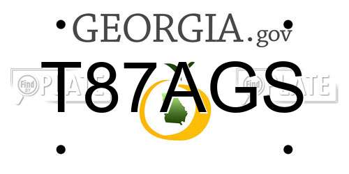 T87AGS Georgia License Plate