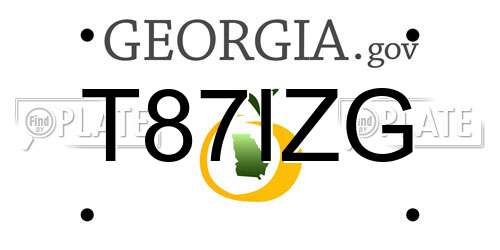 T87IZG Georgia License Plate