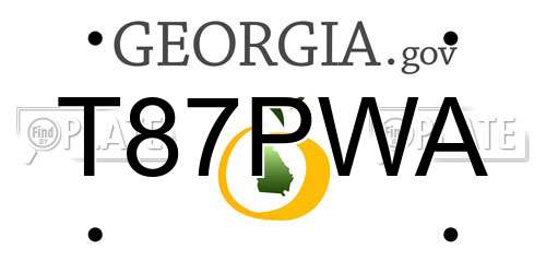 T87PWA Georgia License Plate