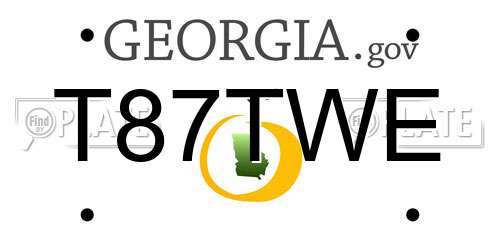 T87TWE Georgia License Plate