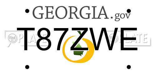T87ZWE Georgia License Plate