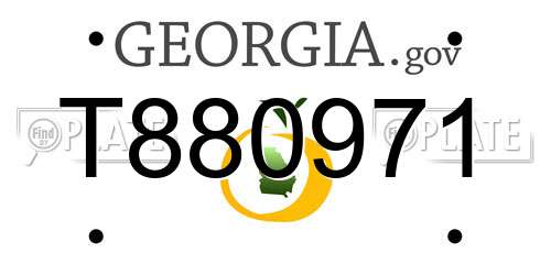 T880971 Georgia License Plate