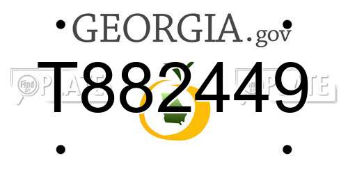 T882449 Georgia License Plate