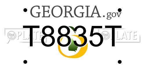 T8835T Georgia License Plate