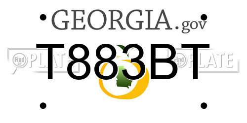 T883BT Georgia License Plate