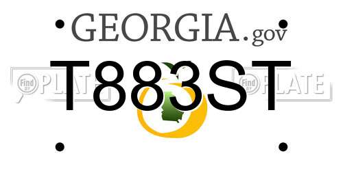 T883ST Georgia License Plate