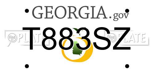T883SZ Georgia License Plate