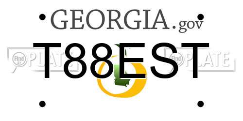 T88EST Georgia License Plate