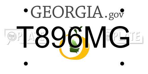 T896MG Georgia License Plate