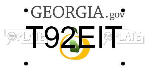 T92EIT Georgia License Plate
