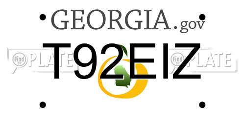 T92EIZ Georgia License Plate