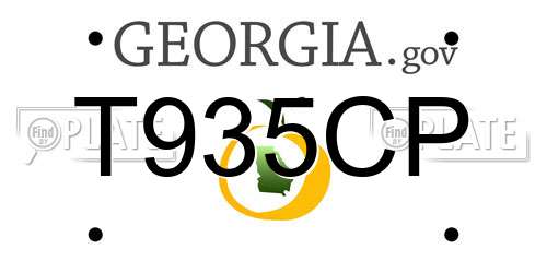 T935CP Georgia License Plate