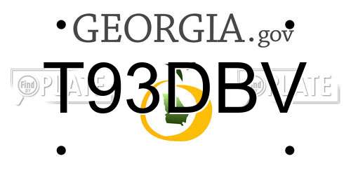 T93DBV Georgia License Plate