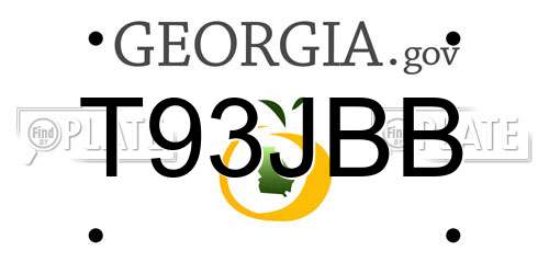 T93JBB Georgia License Plate