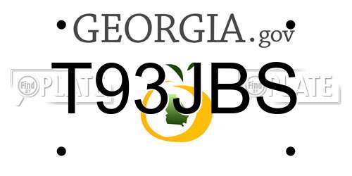 T93JBS Georgia License Plate