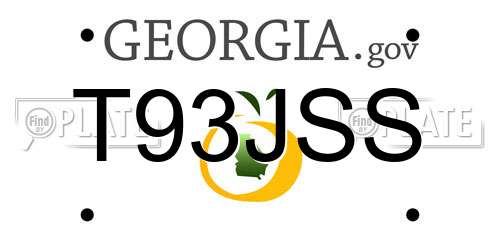 T93JSS Georgia License Plate