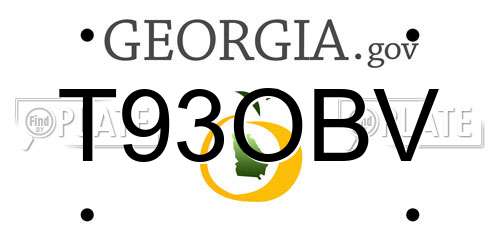 T93OBV Georgia License Plate