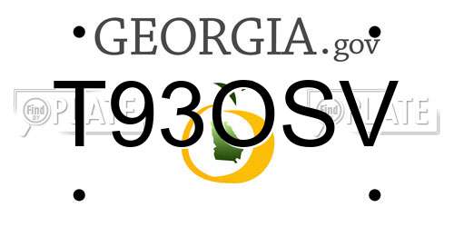 T93OSV Georgia License Plate
