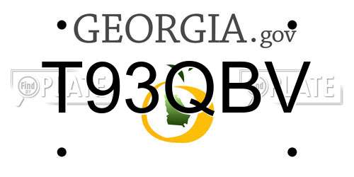 T93QBV Georgia License Plate