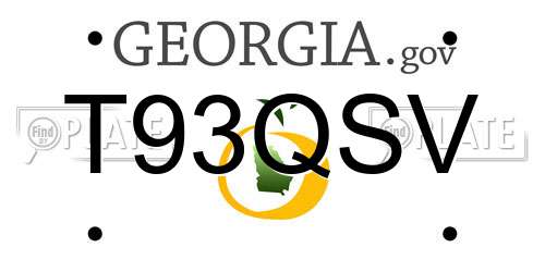 T93QSV Georgia License Plate