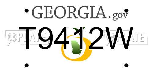 T9412W Georgia License Plate