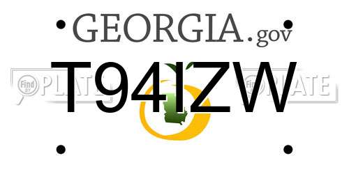 T94IZW Georgia License Plate