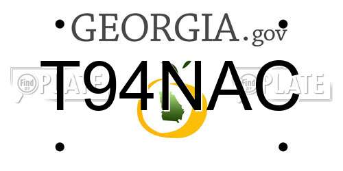 T94NAC Georgia License Plate
