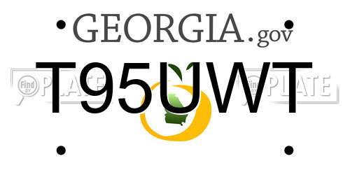 T95UWT Georgia License Plate
