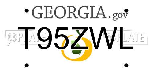 T95ZWL Georgia License Plate