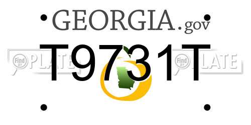 T9731T Georgia License Plate