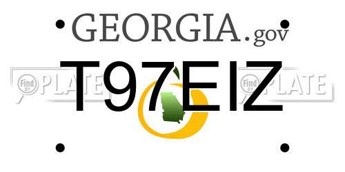 T97EIZ Georgia License Plate