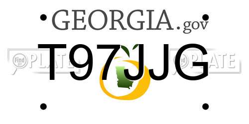 T97JJG Georgia License Plate