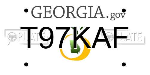 T97KAF Georgia License Plate