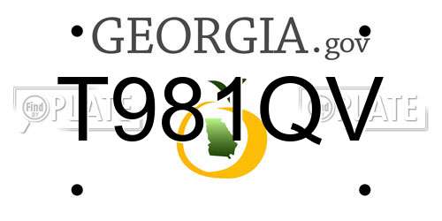 T981QV Georgia License Plate
