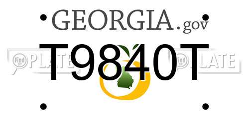 T9840T Georgia License Plate