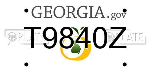 T9840Z Georgia License Plate