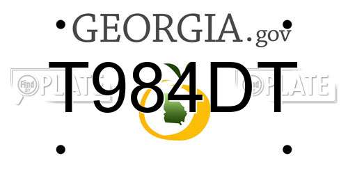 T984DT Georgia License Plate