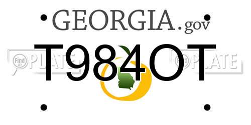 T984OT Georgia License Plate