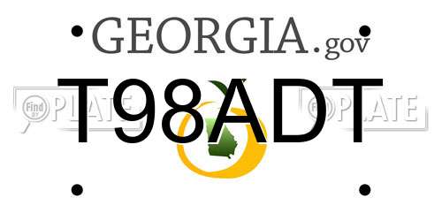 T98ADT Georgia License Plate