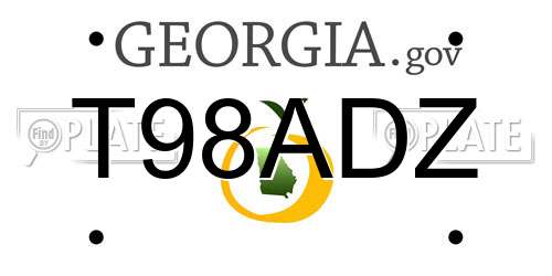 T98ADZ Georgia License Plate